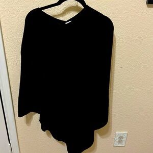 Classic black sweater poncho